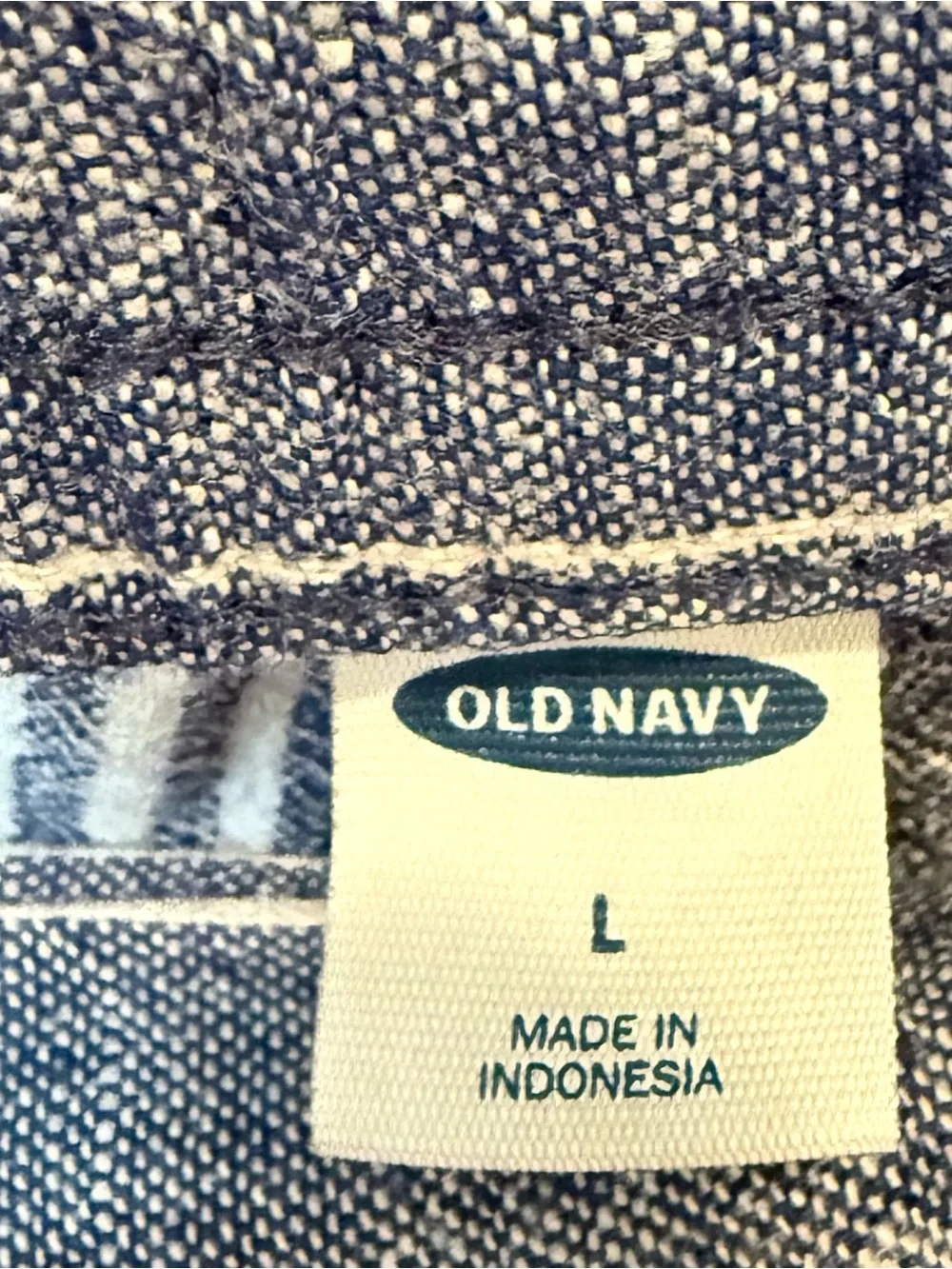 Old Navy Blue and White Striped Linen Chinos Size Large